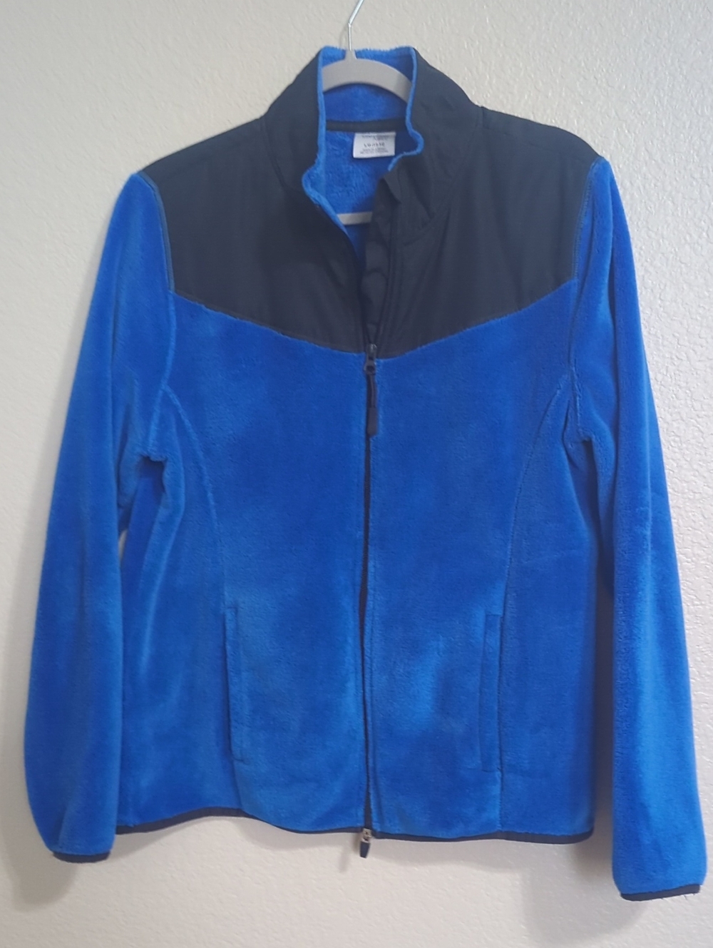 Danskin Now Royal Blue Fleece Jacket with Black Shoulder Yoke